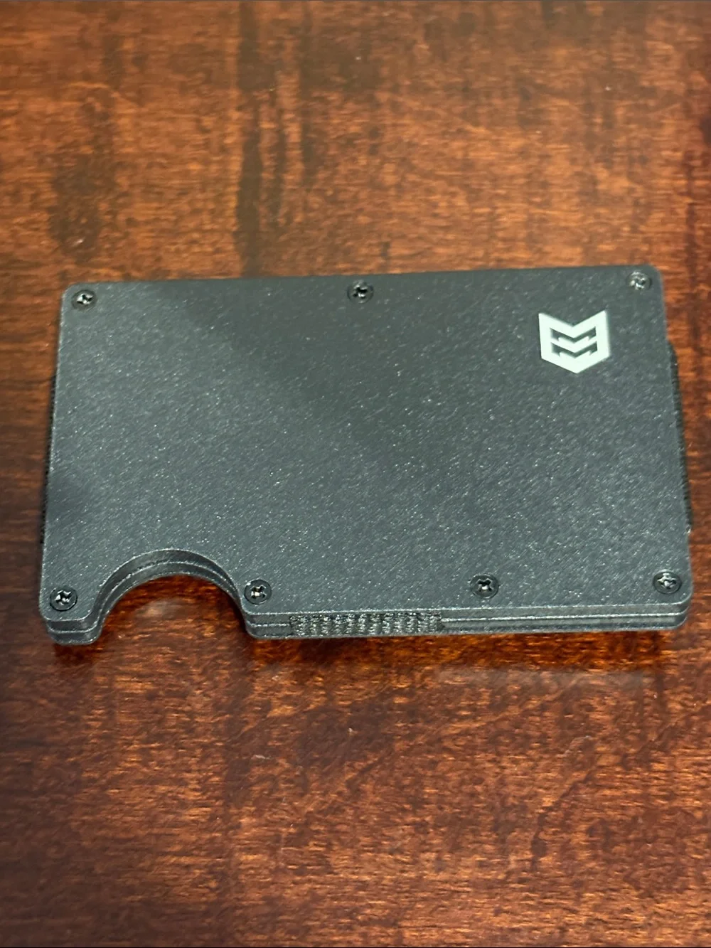 Mission Made Tactical Slim Black Metal Wallet and Money Clip with Logo